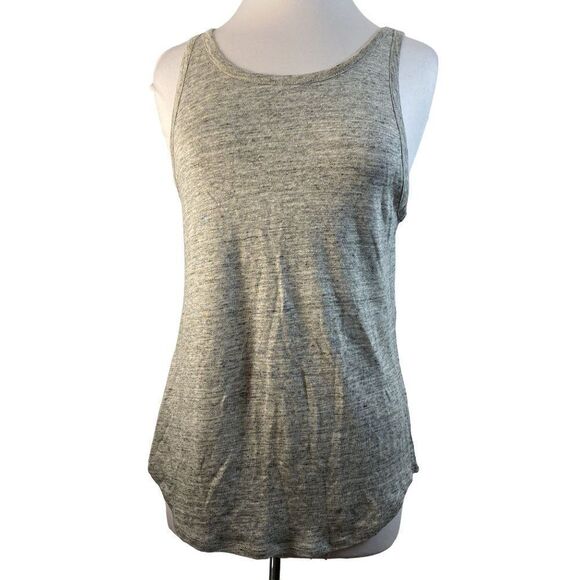 Chaser Strap Back Gray Heather Cami Tank Top Sz M Stretch Curved Bottom Hem NEW - Picture 5 of 6